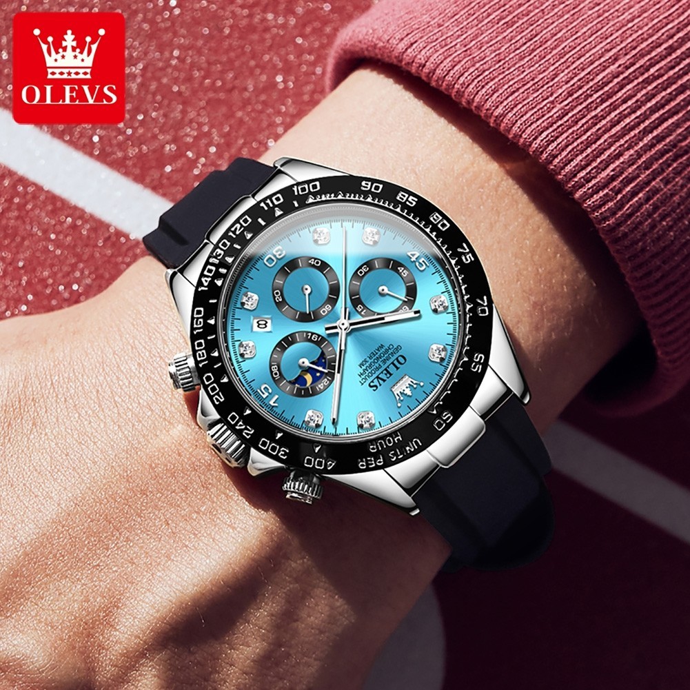 Waterproof Watch OLEVS Quartz Luxury Men’s Business Luminous Date Men Strap