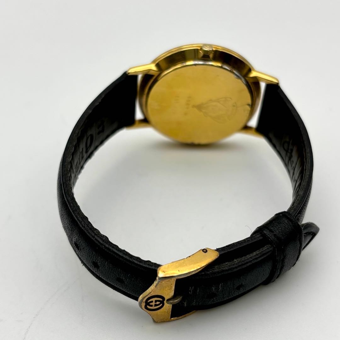 Gucci 3000M Gold Interlocking Black Quartz Men’s Wristwatch Japan 0613820