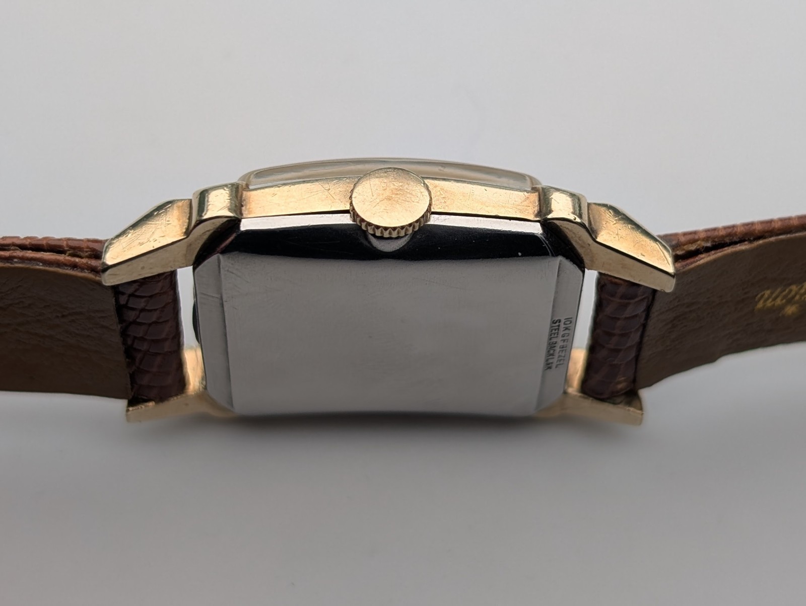 Vintage Wittnauer Revue 73 10K Gold Plated Art Deco Watch, 1950s, Running Well