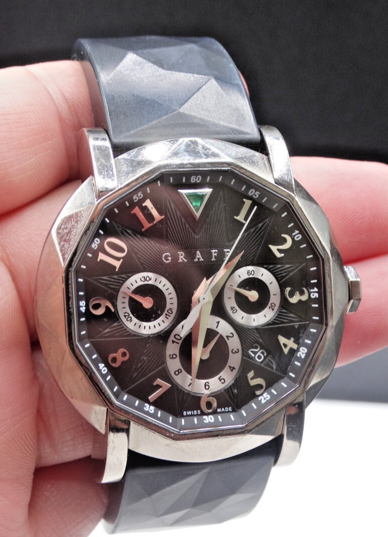 Graff ChronoGraff 18k White Gold Men’s Watch 45mm CG45WGB