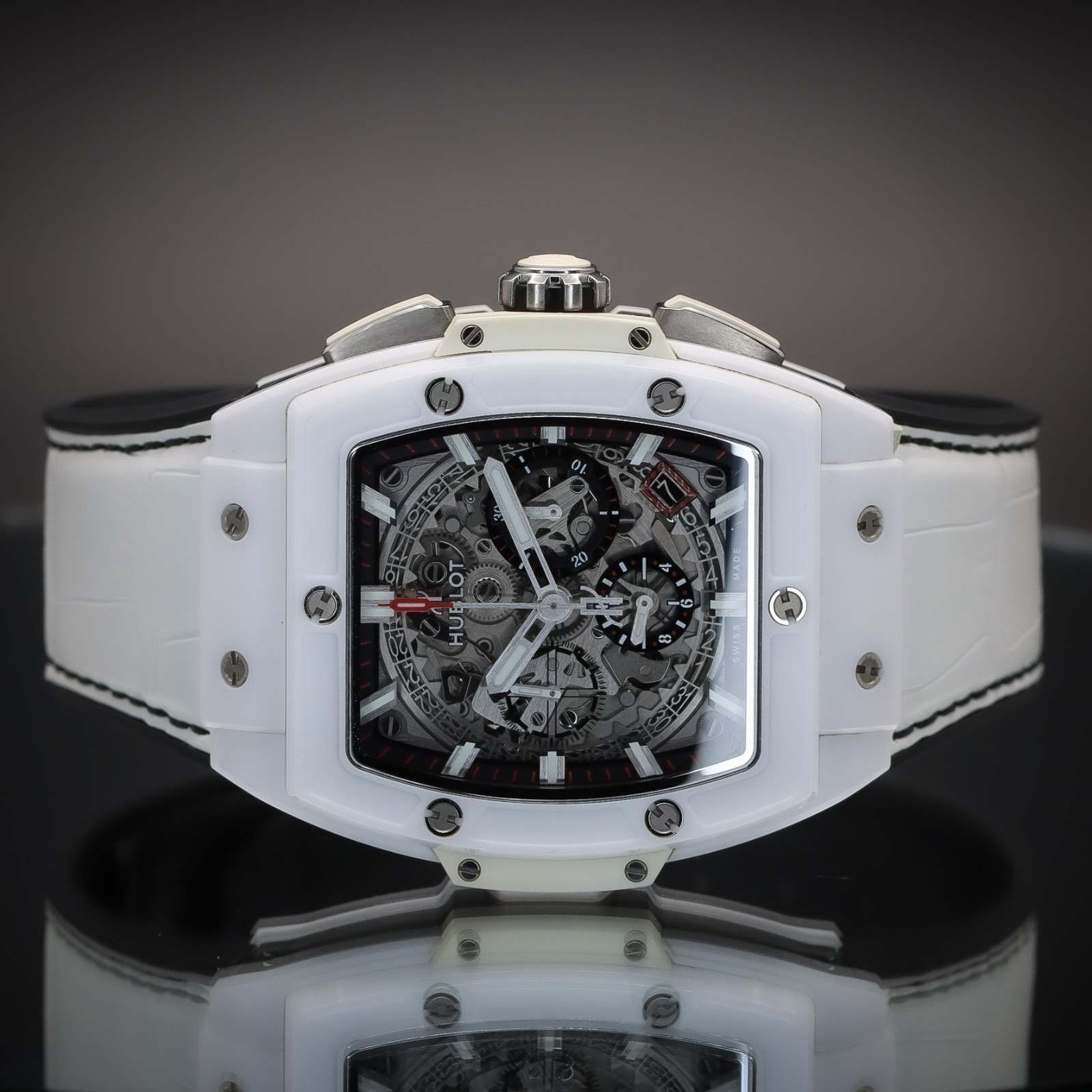 HUBLOT Spirit of Big Bang White Ceramic 42mm Skeleton Dial Ref 641.HX.0173.LR FS