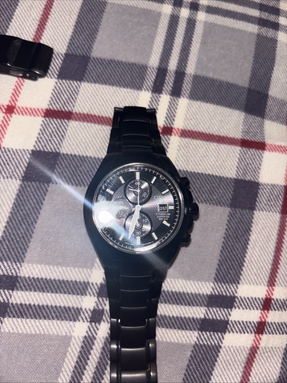 Citizen Eco-Drive Titanium Chronograph CA0265-59E Men’s Watch Black Dial
