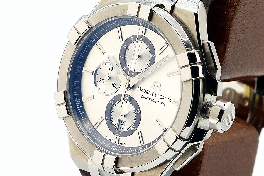 Maurice Lacroix Aikon Chronograph AI1018 Automatic Watch 45mm Silver Dial