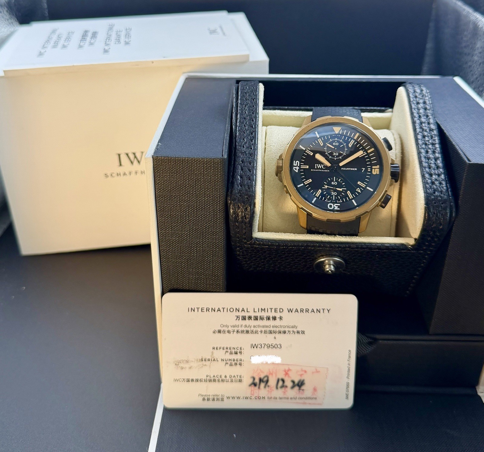 IWC Aquatimer Men’s Black Watch with Arrow Markers/Baton Indexes Dial – IW379503