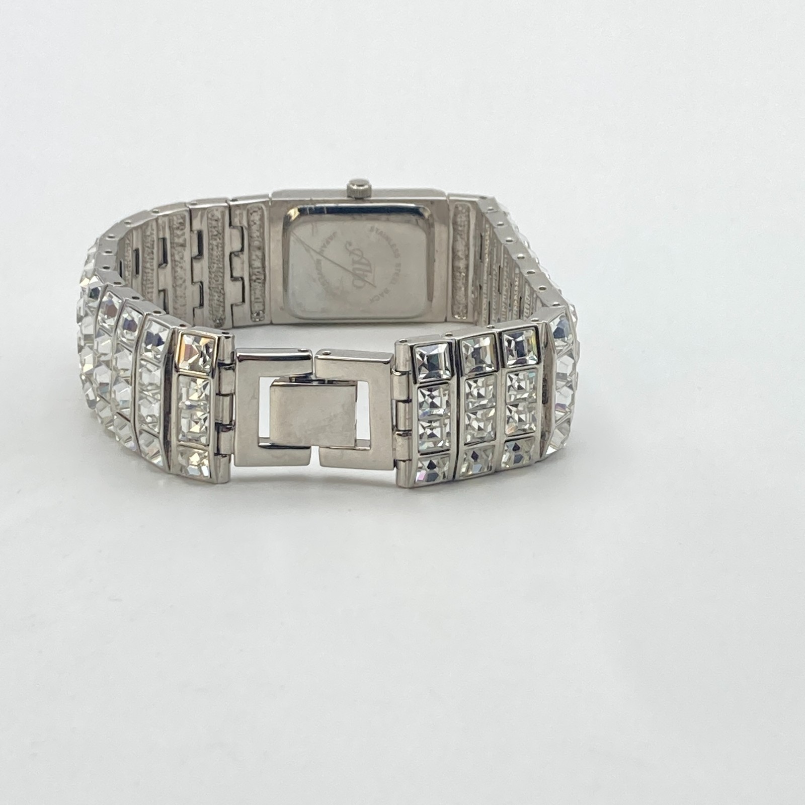 Alto Womens Watch Silver Tone Crystals Bling 19mm Faceted Crystal New Battery 7″