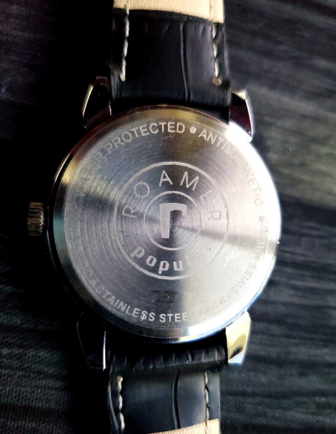 Rare Roamer Brevete Swiss Mens Manual Watch Slv Red Blk✨