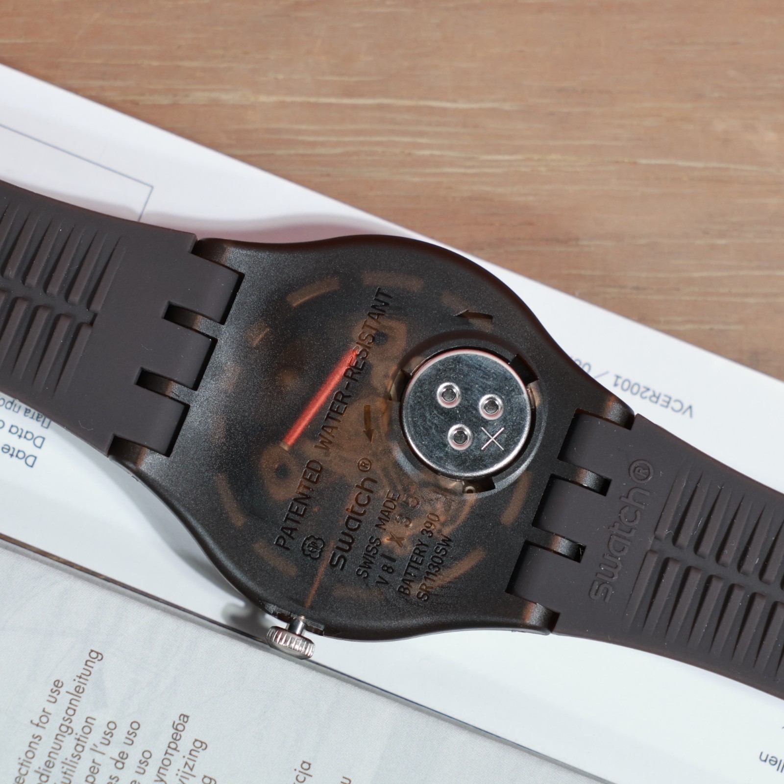 New Gent Swiss Swatch Watch BROWN REBEL SUOC700 Gray Black Pink Day Date 41MM