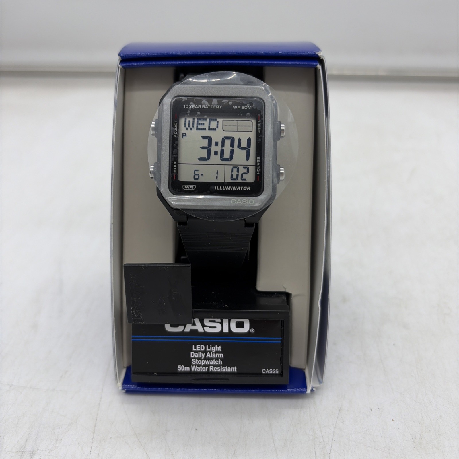 Casio W221H-1AV 50m WR Alarm Stopwatch World Time New in box!