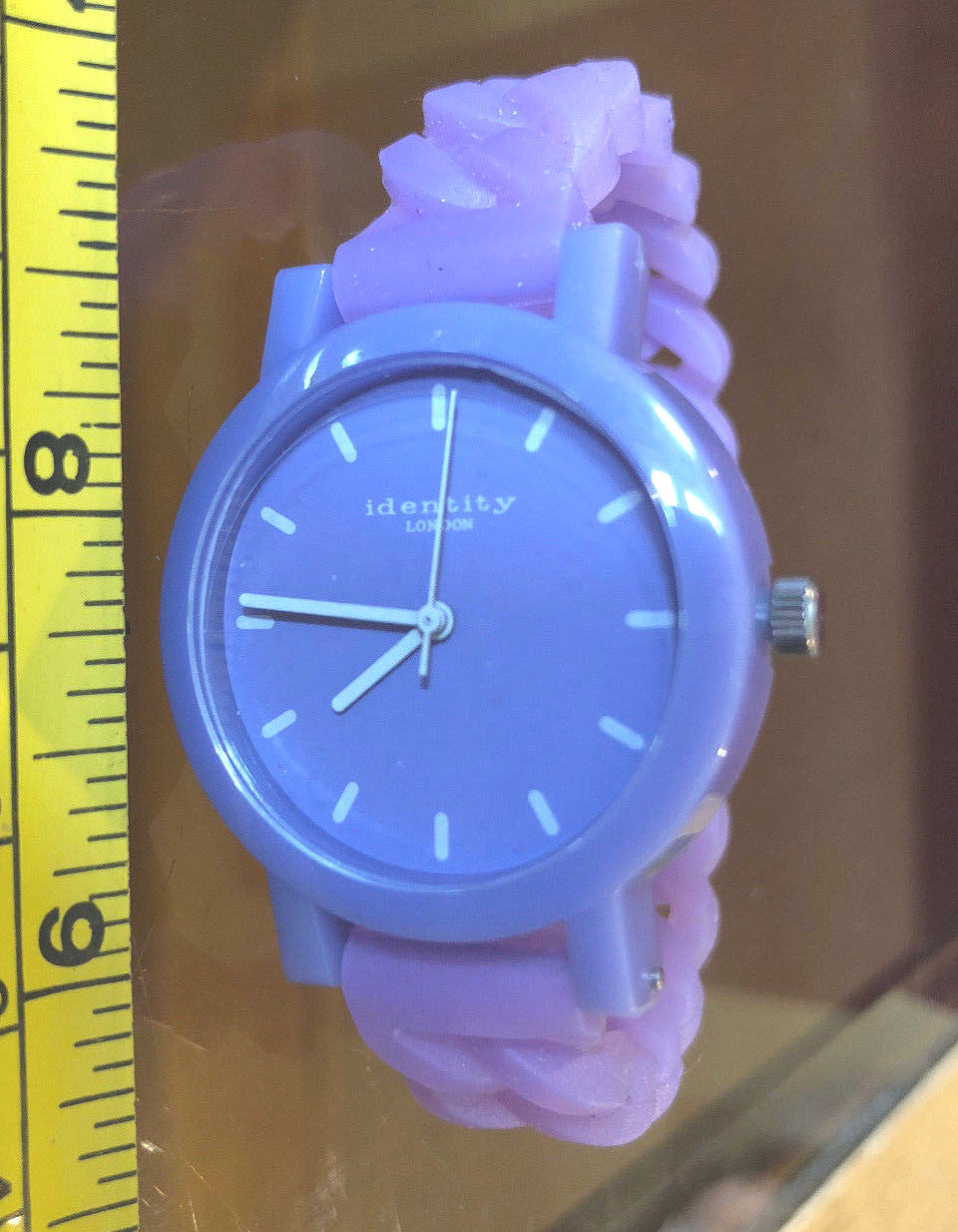 Watch Identity London Purple Wristwatch Rubber Strap Purple Dial Needs Battery