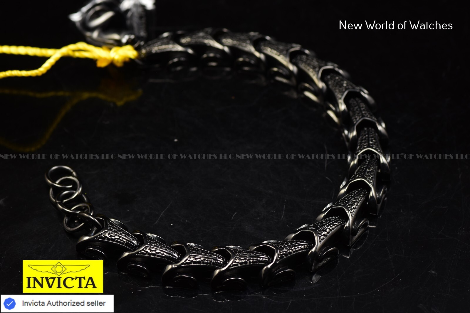 Invicta Men’s 11mm Elements Black Stainless Steel Hook Buckle Bracelet 39628