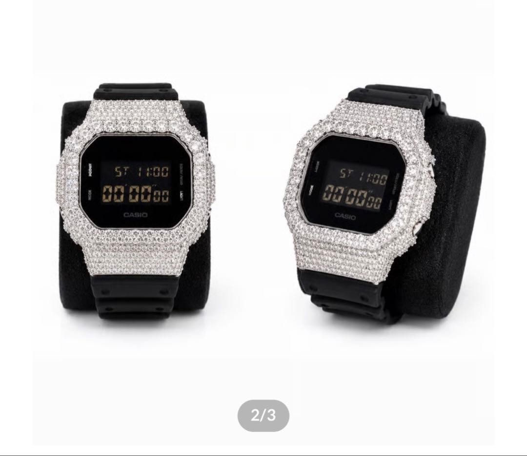 VVS ICED OUT G SHOCK DW 5600 worn by jahxncho