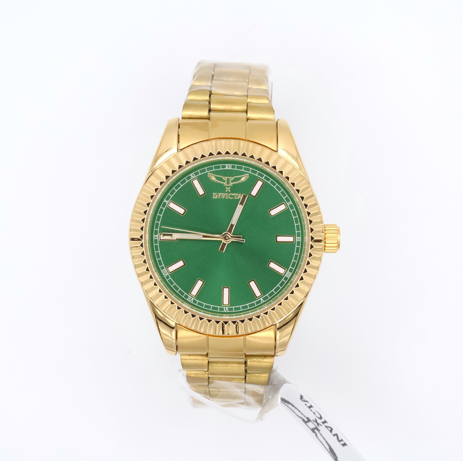 Invicta Specialty 69008 Emerald Luxe 40mm Green Dial Gold SS Quartz