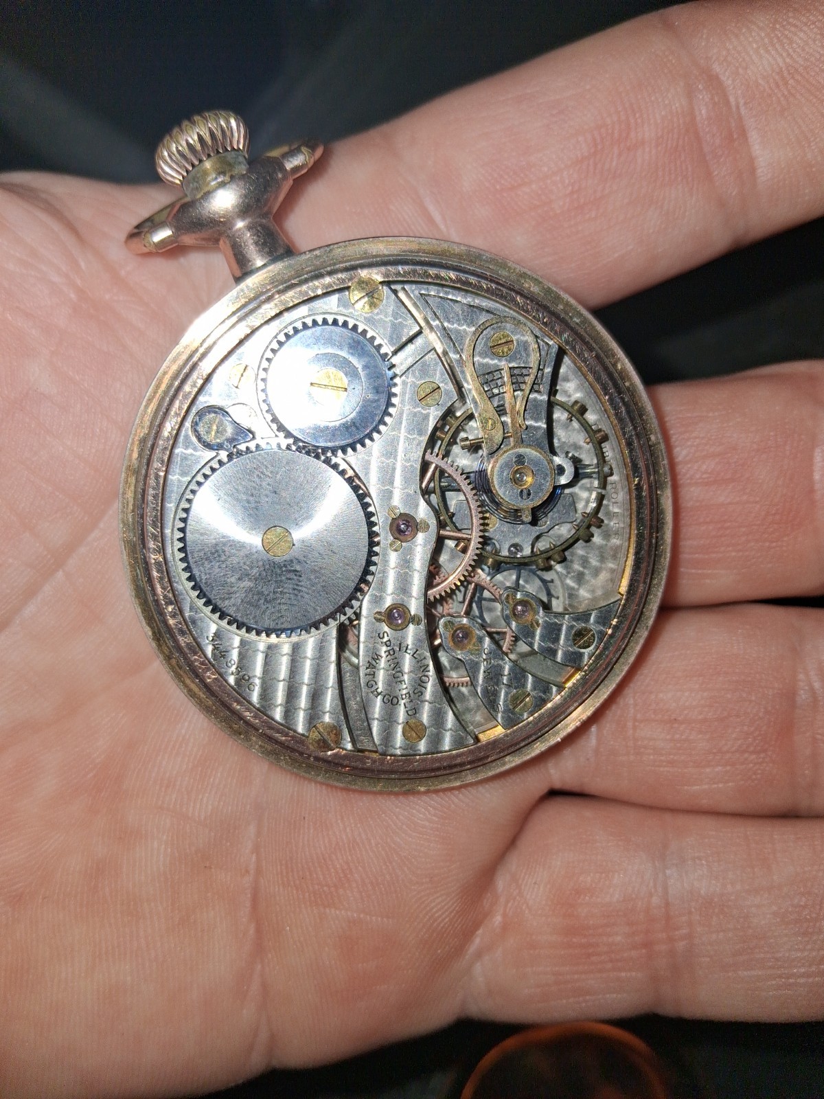 Antique 1919 Illinois Pocket Watch 16s 17J Grade 305 Double Roller Gold Filled