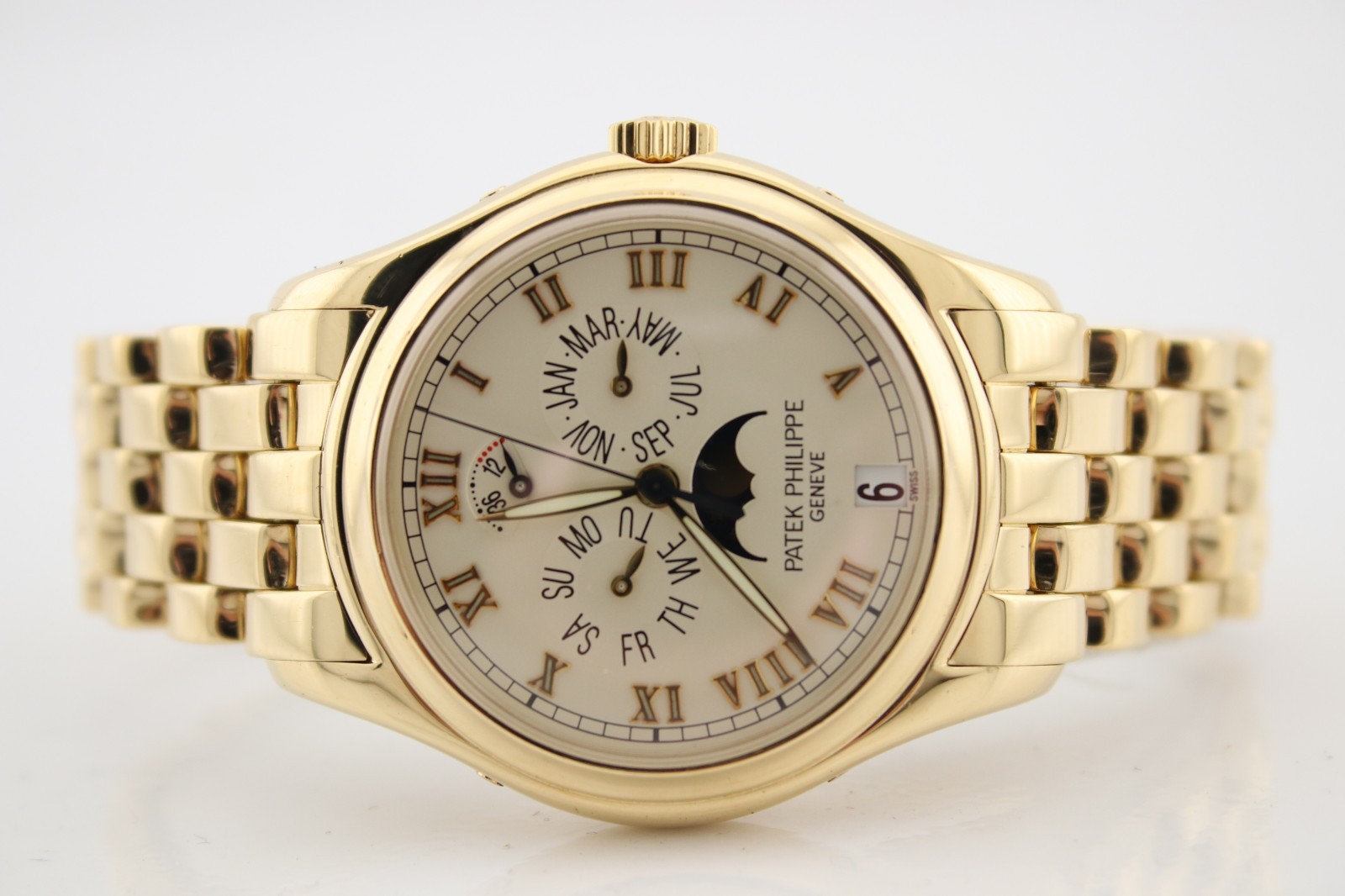 Patek Philippe Annual Calendar 18k Yellow Gold Ivory Dial 37mm Watch 5036J
