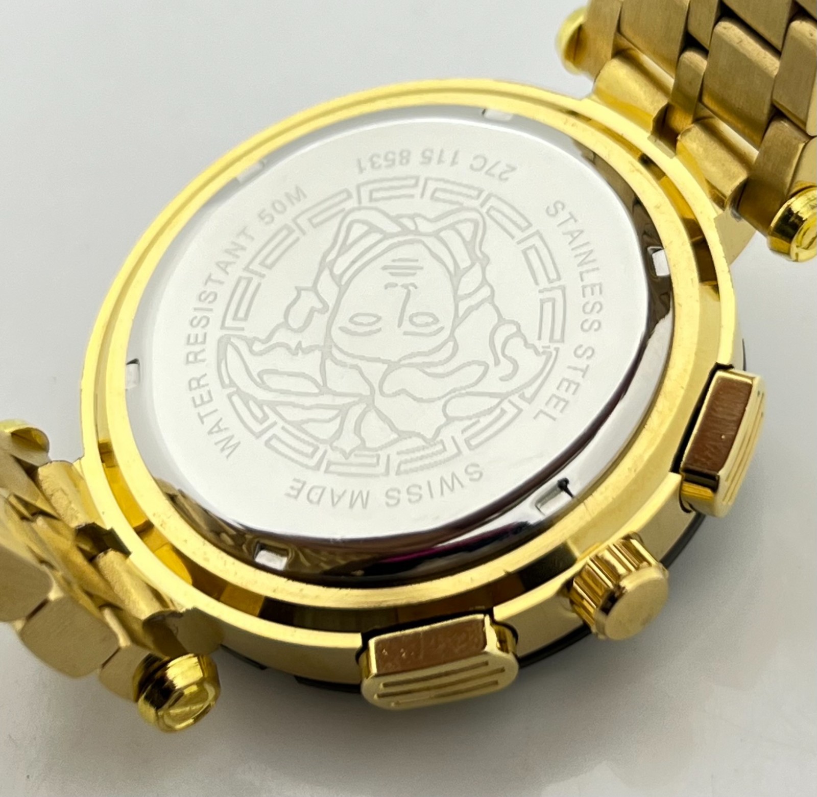 Premium Men’s Versace Greca Chronograph White Dial Date Working Wristwatch