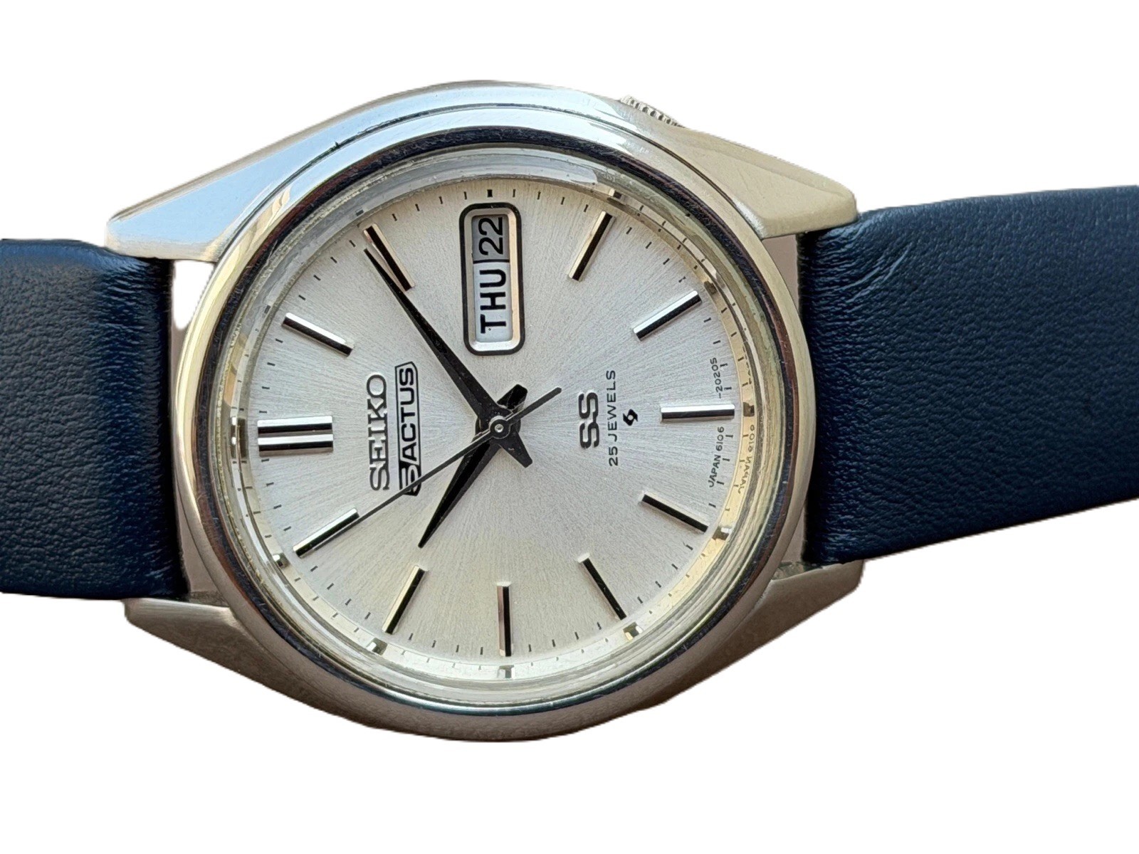 Vintage Seiko 5 Actus SS Automatic Silver Dial Day Date Men’s Watch 25 Jewels