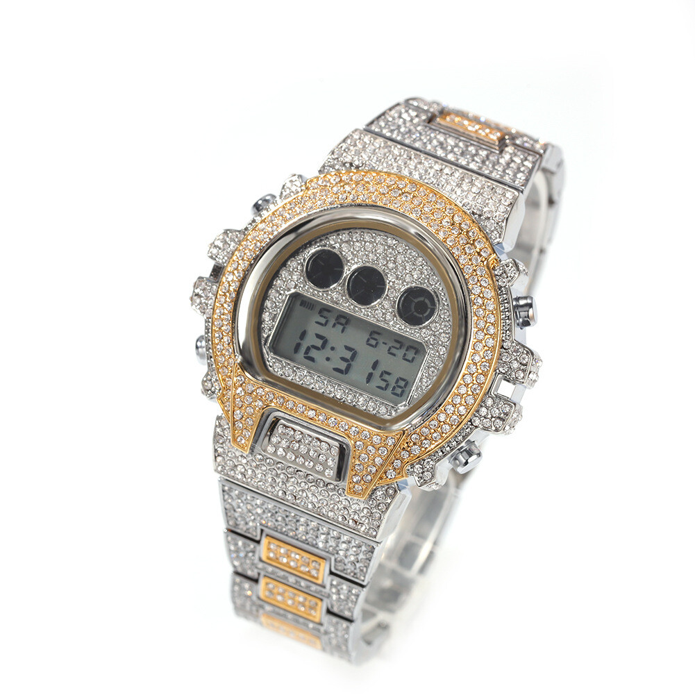 watches full diamond electronic time display fashion design upscale luxury