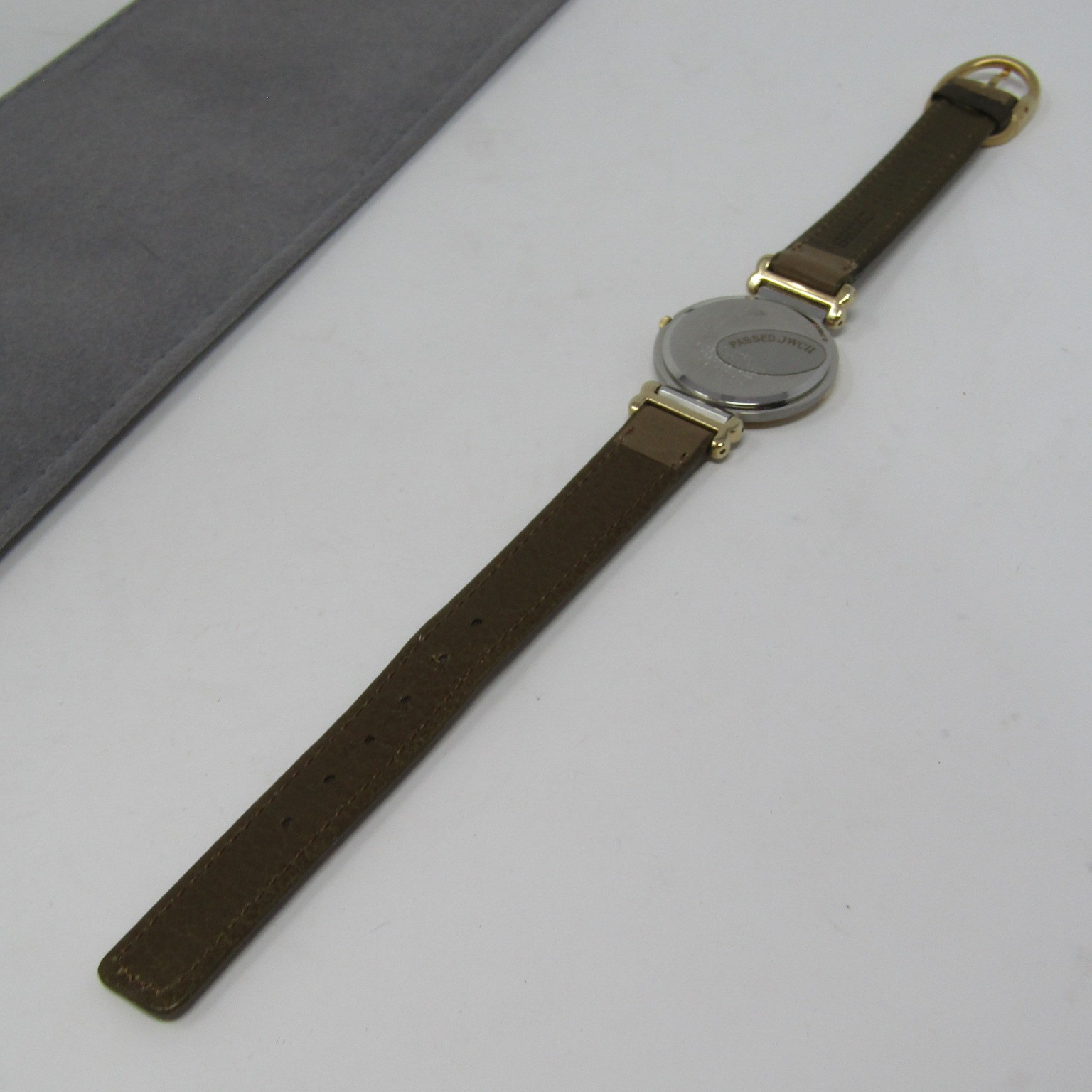 SEIKO Quartz Women’s Watch Gold Tone Bezel Tan Leather Strap 7320-0279 R0 NEW