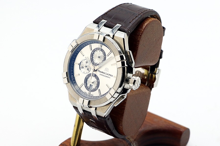 Maurice Lacroix Aikon Chronograph AI1018 Automatic Watch 45mm Silver Dial