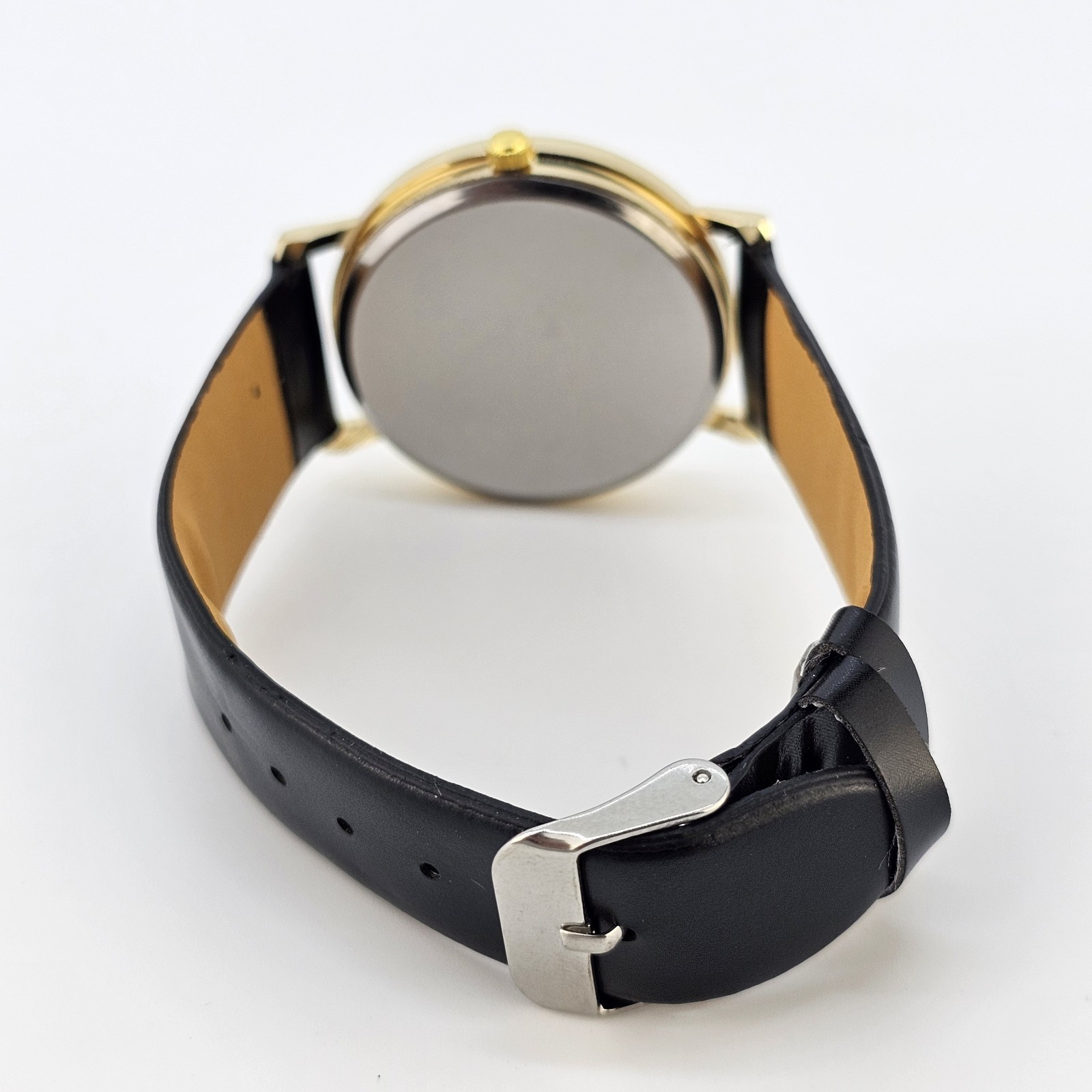 Unisex World Map Watch 38MM Multicolor Dial Black Faux Leather Bands New Battery