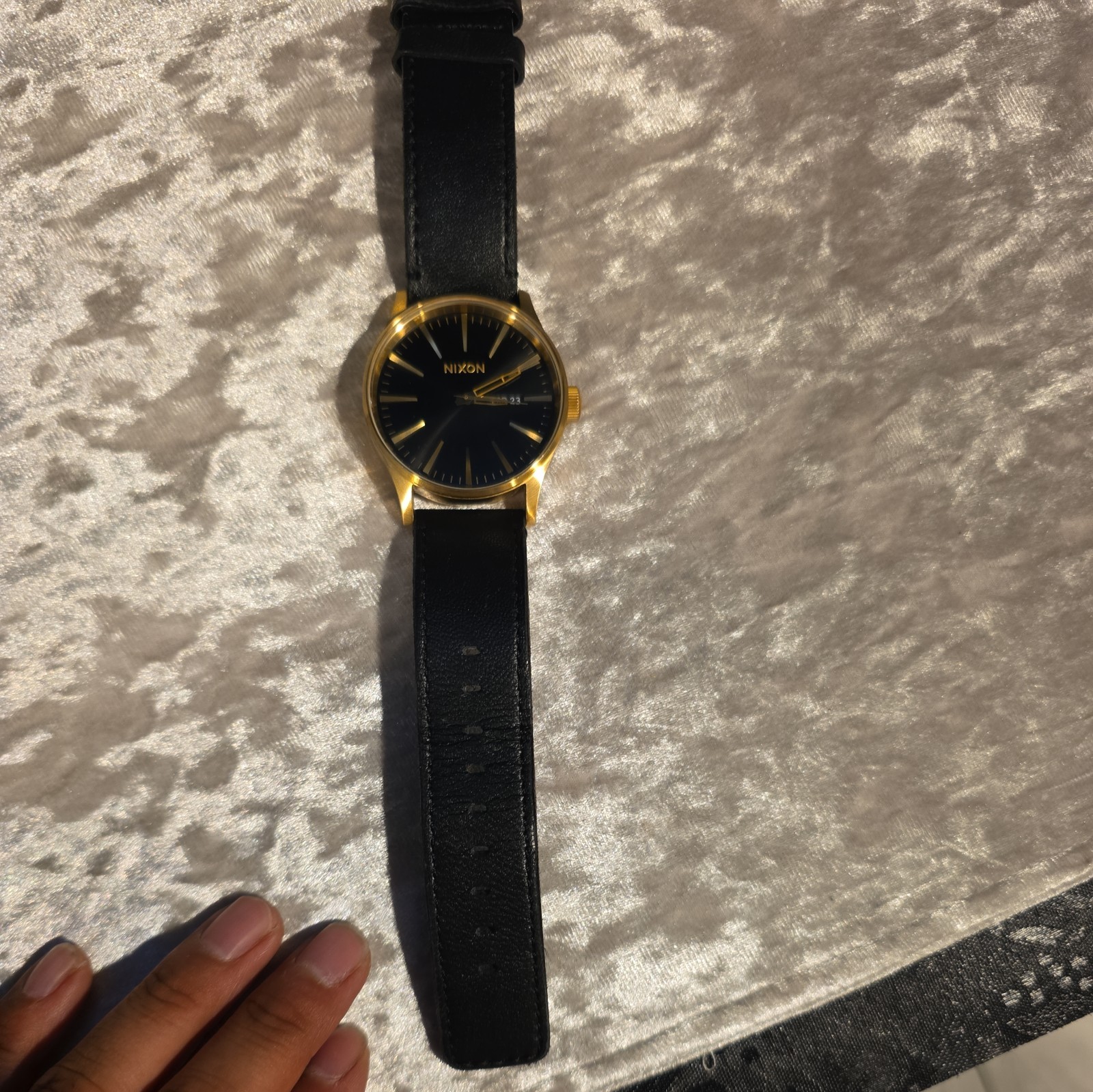 Nixon Men The Sentry Never be Late Gold/Black 42mm Quartz Watch