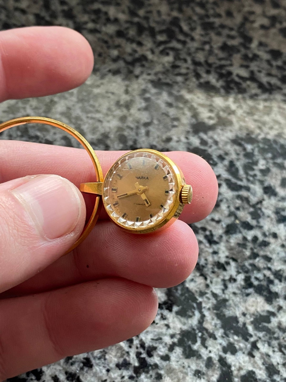 Vintage Chaika Watch Coulomb Women Soviet mechanical Wristwach Gold Plated Au- 5