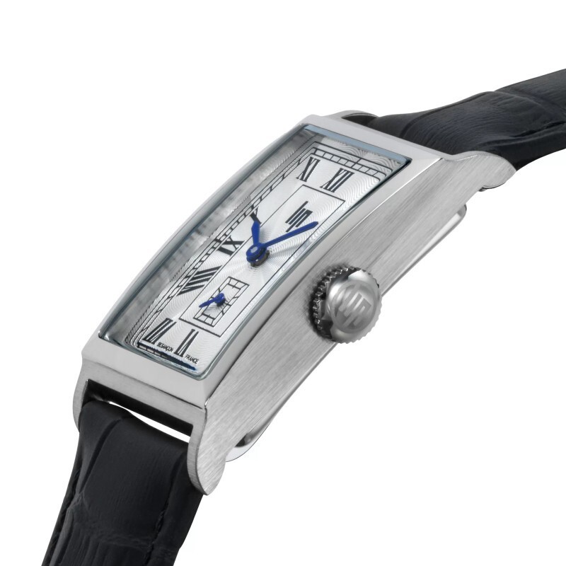 Lip Churchill T18 671929 Mens Black Leather Straps White Dial Watch 38.5 mm