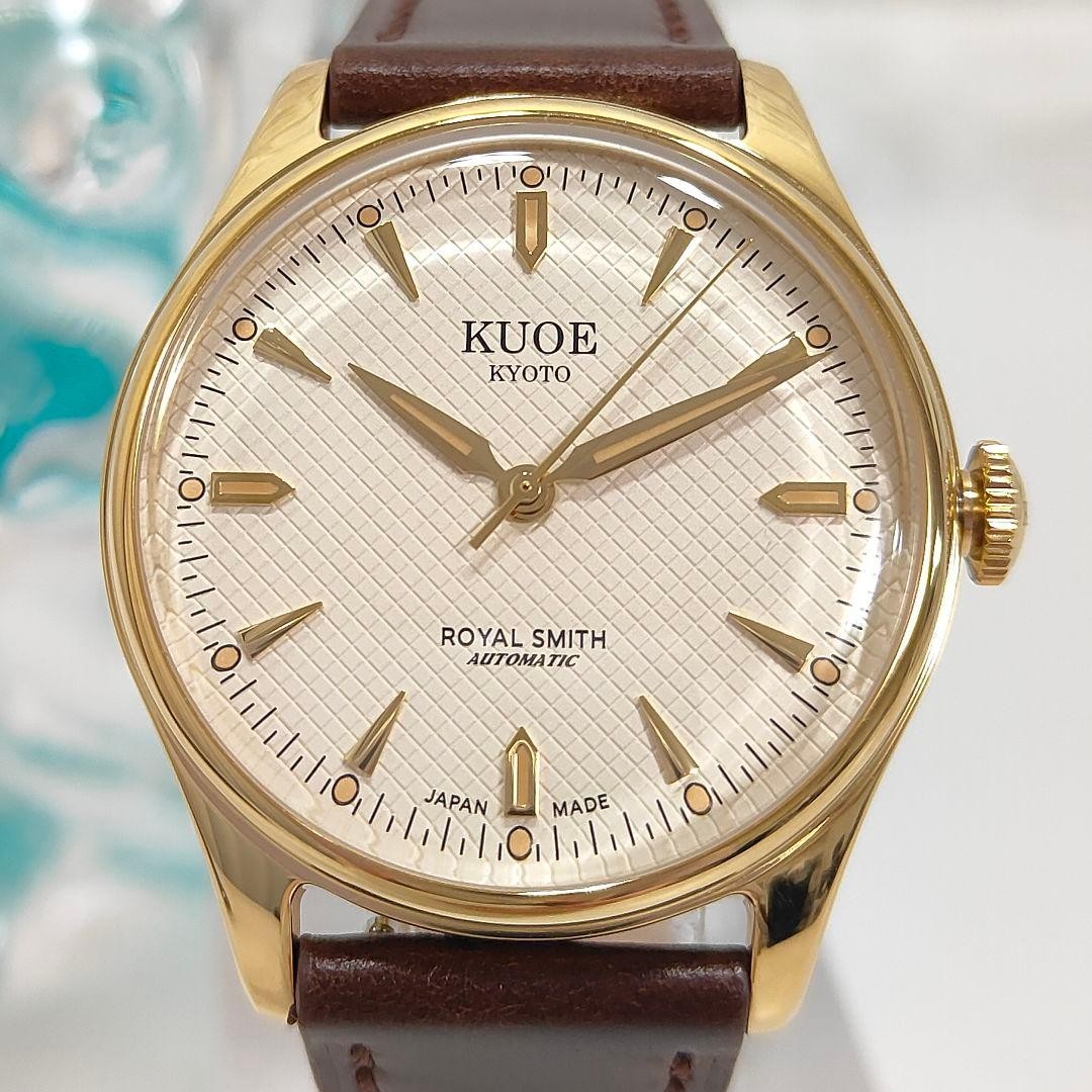 KUOE Kyoto Royal Smith 90-006 Automatic MIYOTA 9039 Ivory Waffle Dial #3407