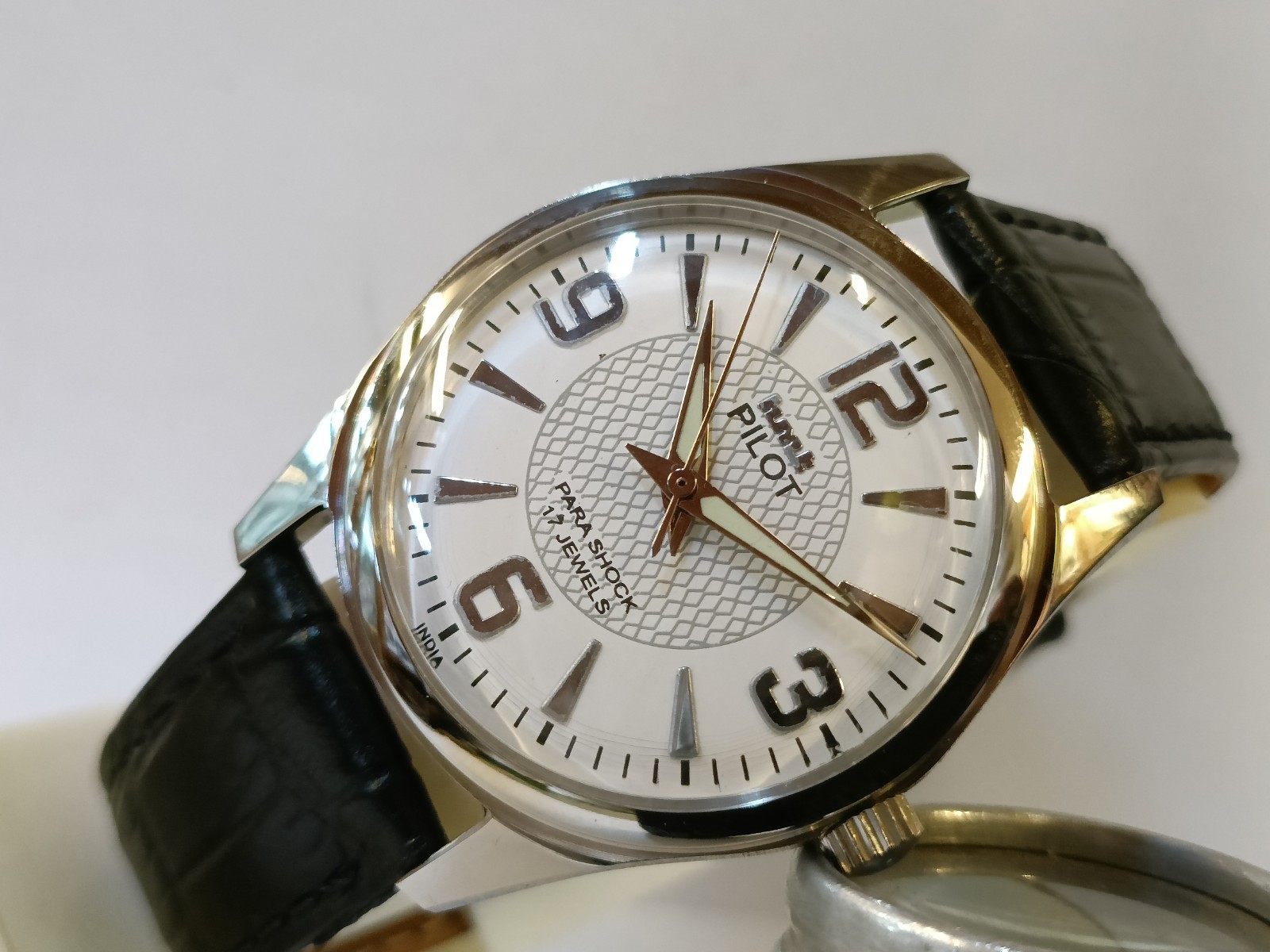 REFURBISHED HMT PILOT 17J WINDING WHITE DIAL 0231 INDIA MEN’S WORKING CONDITION