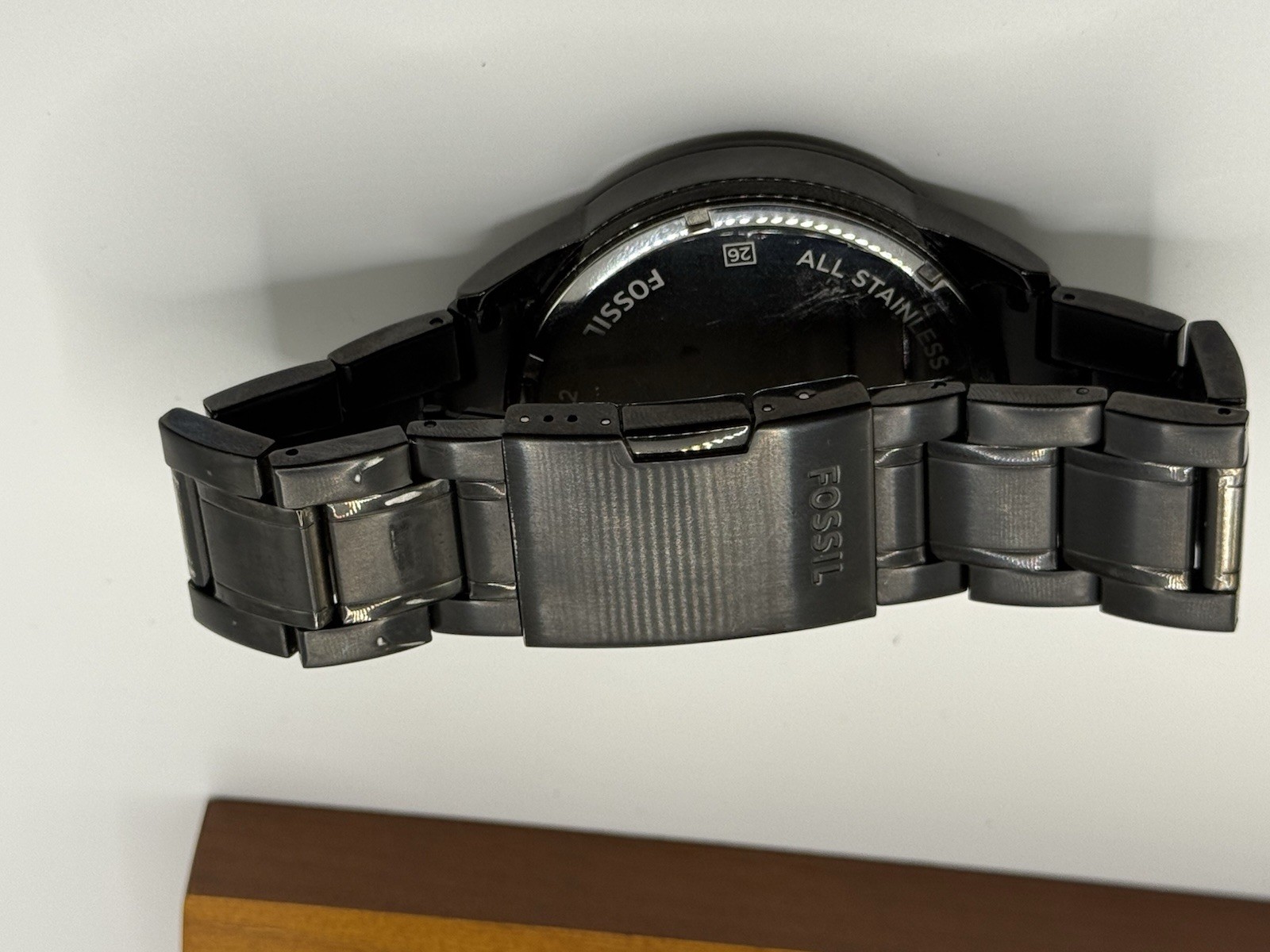 FOSSIL MEN’S AUTOMATIC BQ2220 hybrid BLACK SS BRACELET DAY/DATE MULTI-DIAL 50M