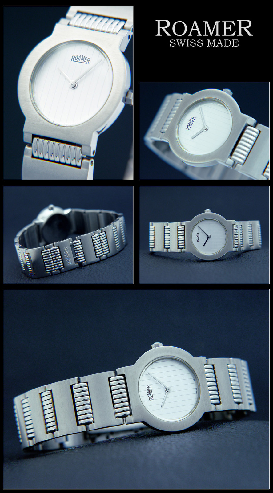 Roamer Ladies Dreamline IV, Swiss Made Stainless/Folding Clasp, Face White