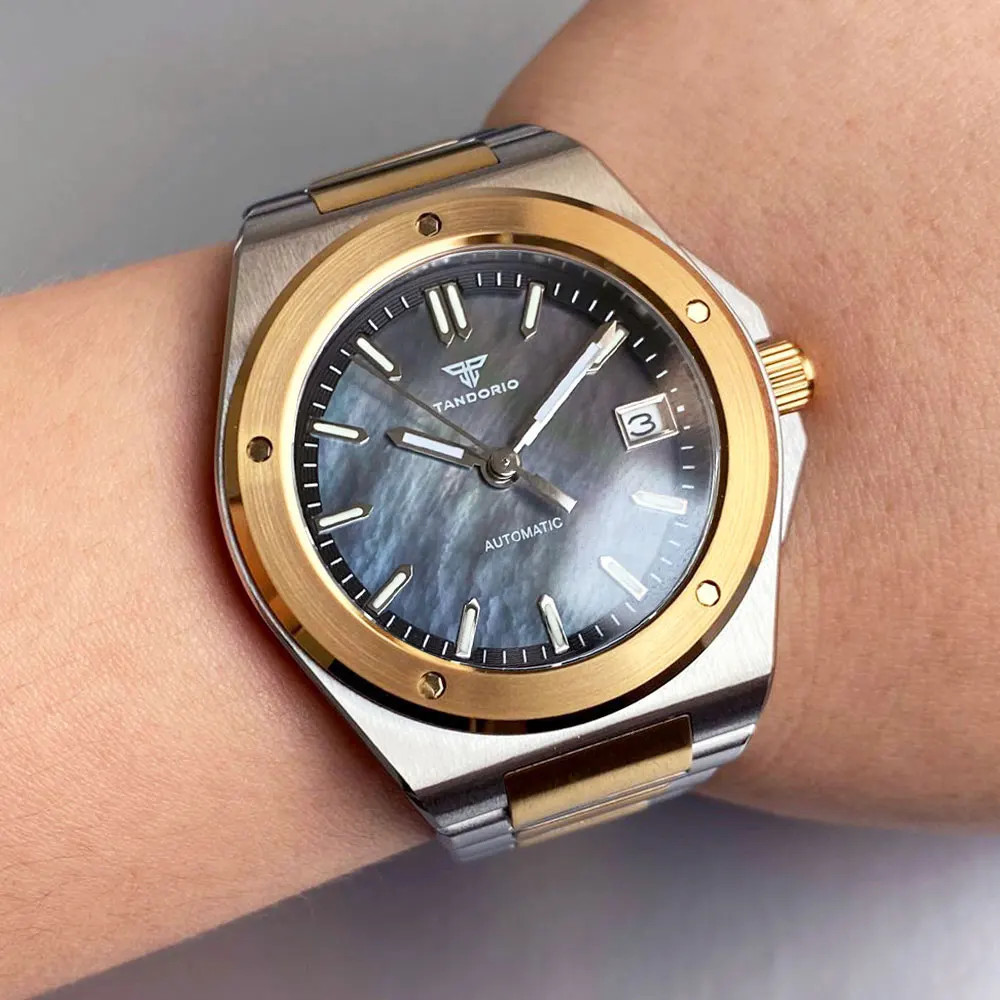 Tandorio 40mm Rose Gold Japan NH35A Mechanical Men’s Watch Mother of Pearl Dial