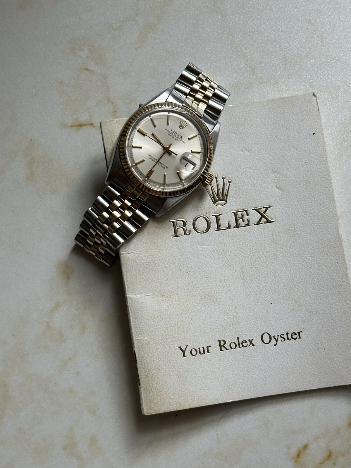 Rolex Datejust 16013 Gold and Silver Jubilee Bracelet with 18k Gold Bezel