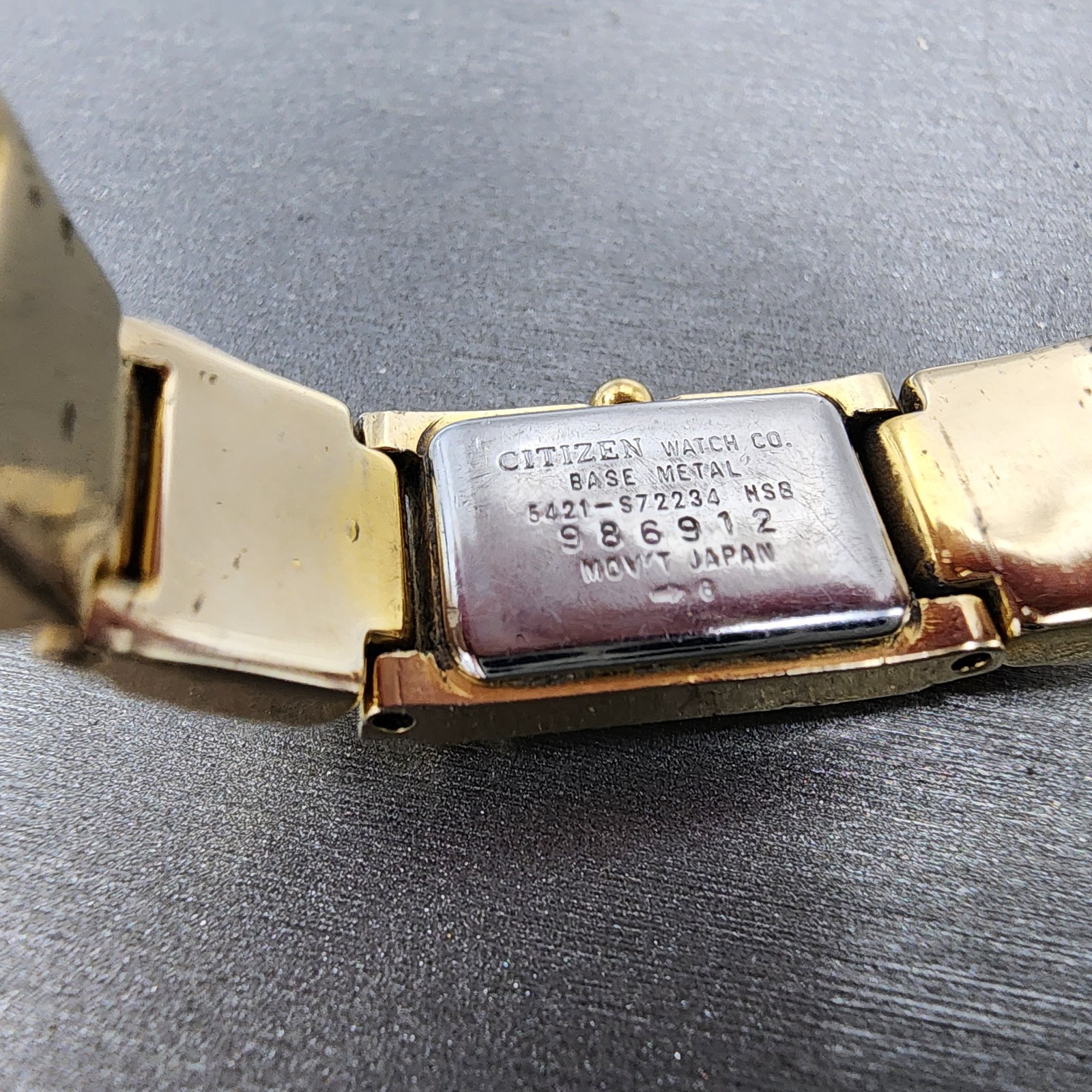 Citizen Tank Watch Women 14mm MOP Dial Gold Tone Rectangle New Battery Vintage
