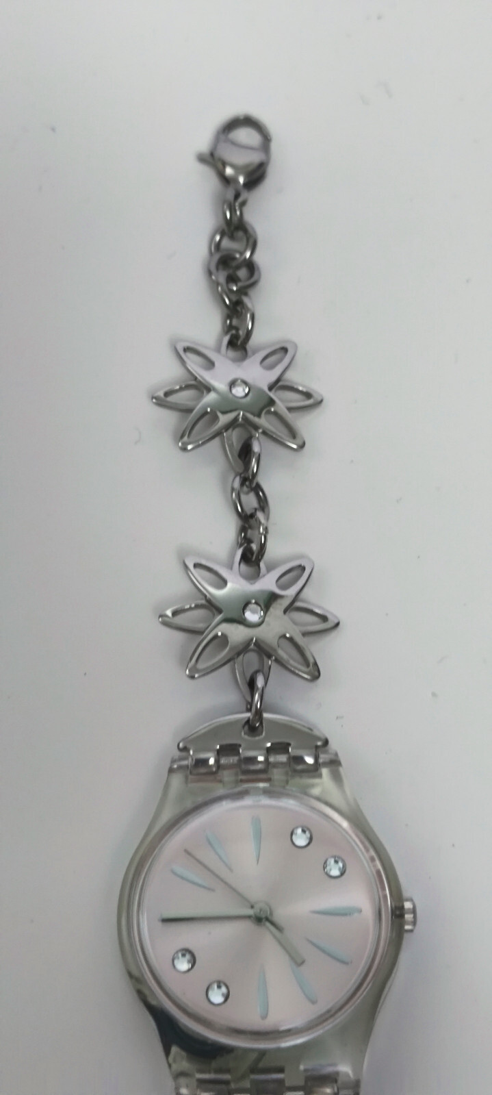 Swatch watch ZAUBERFEE Magic Fairy chrome star flower LK286G new & boxed