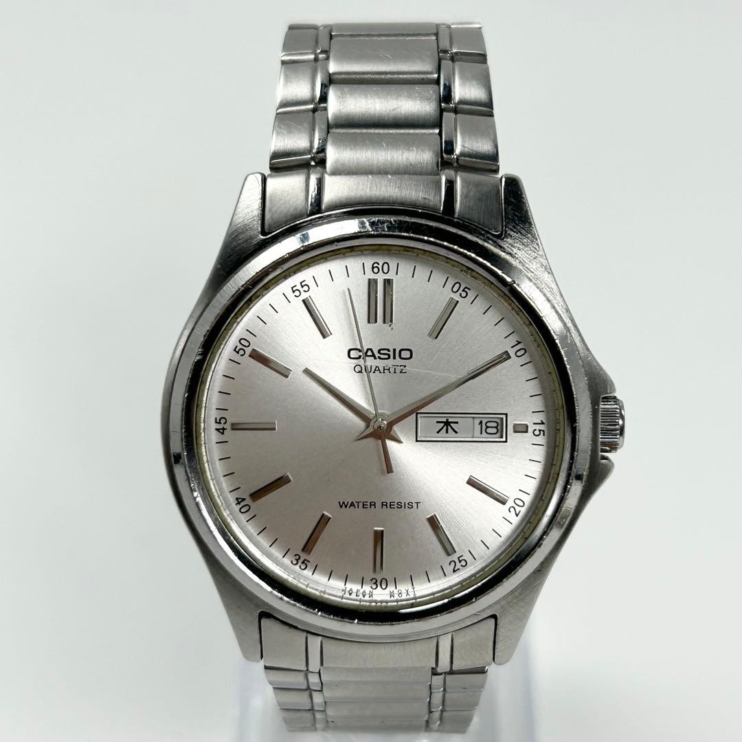 CASIO Casio Quartz Day-Date Simple Silver Men’s Watch, New Battery