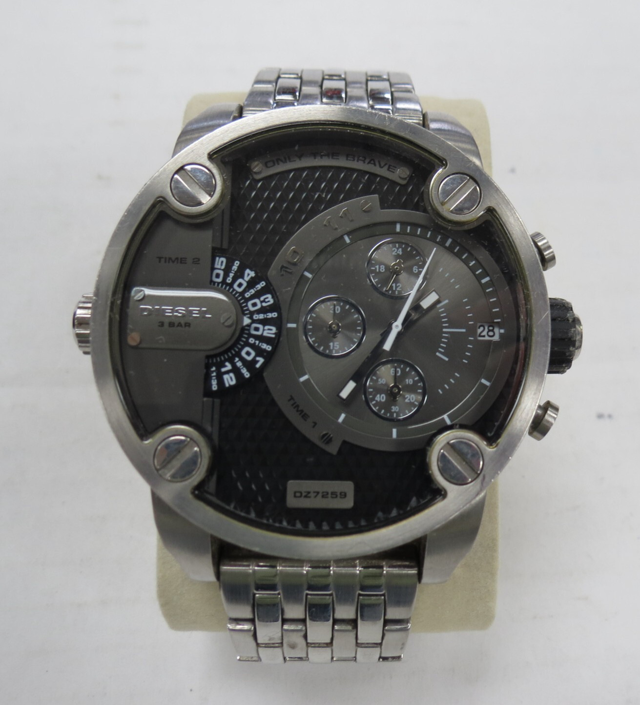 DIESEL MENS WATCH -TIME 2 – 3 BAR – DZ 7259 QUARTZ WATCH METAL BAND !!!