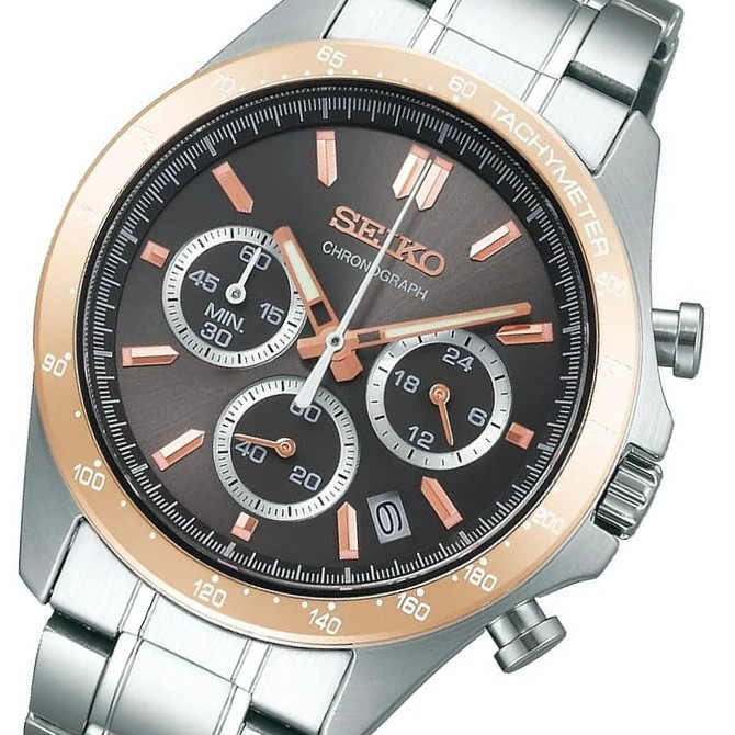 SEIKO Spirit SBTR026 Quartz Chronograph Brown Men’s Watch Authentic Japan