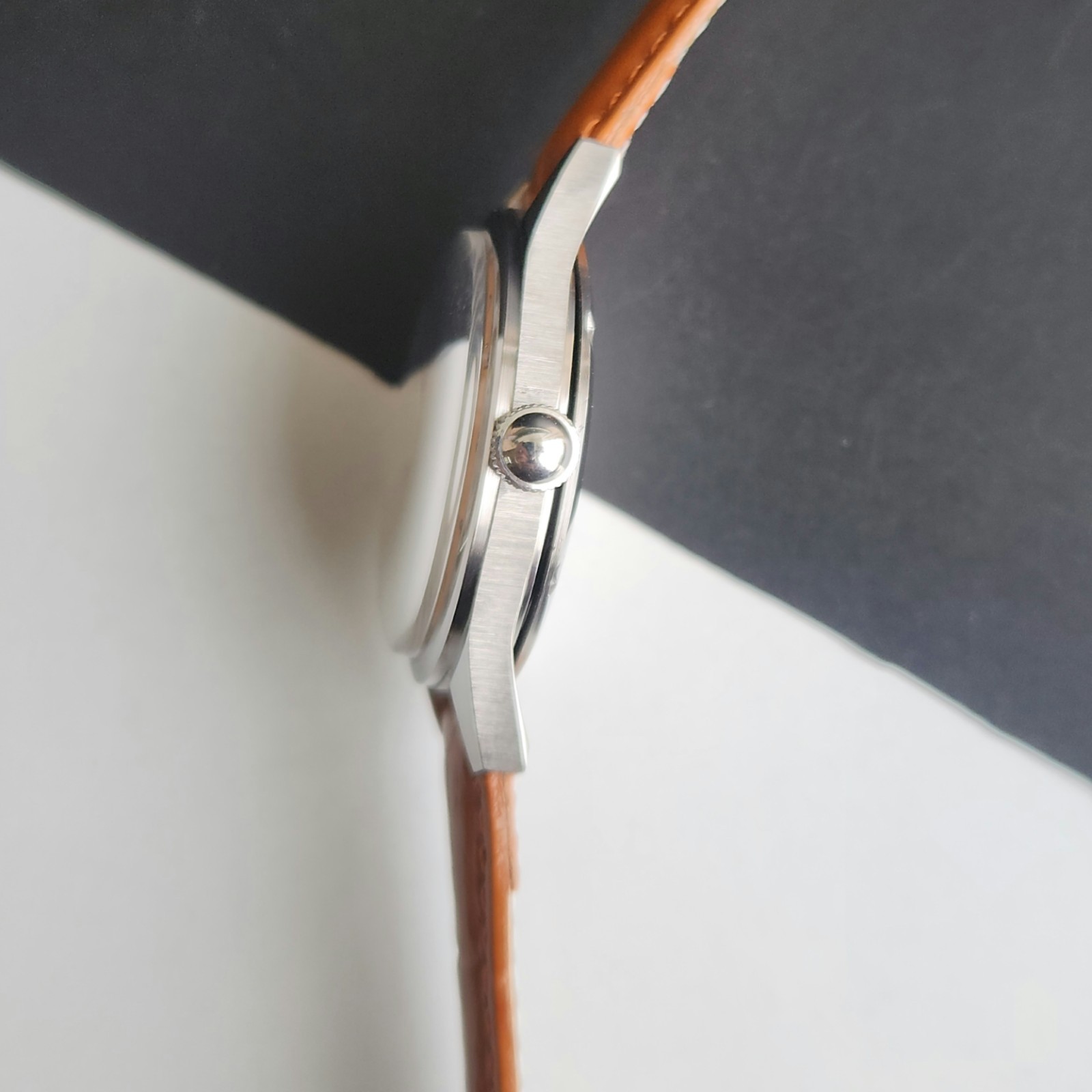 Vintage HMT Janata Kannada Orange Face Mechanical Hand Winding Wrist Watch A49