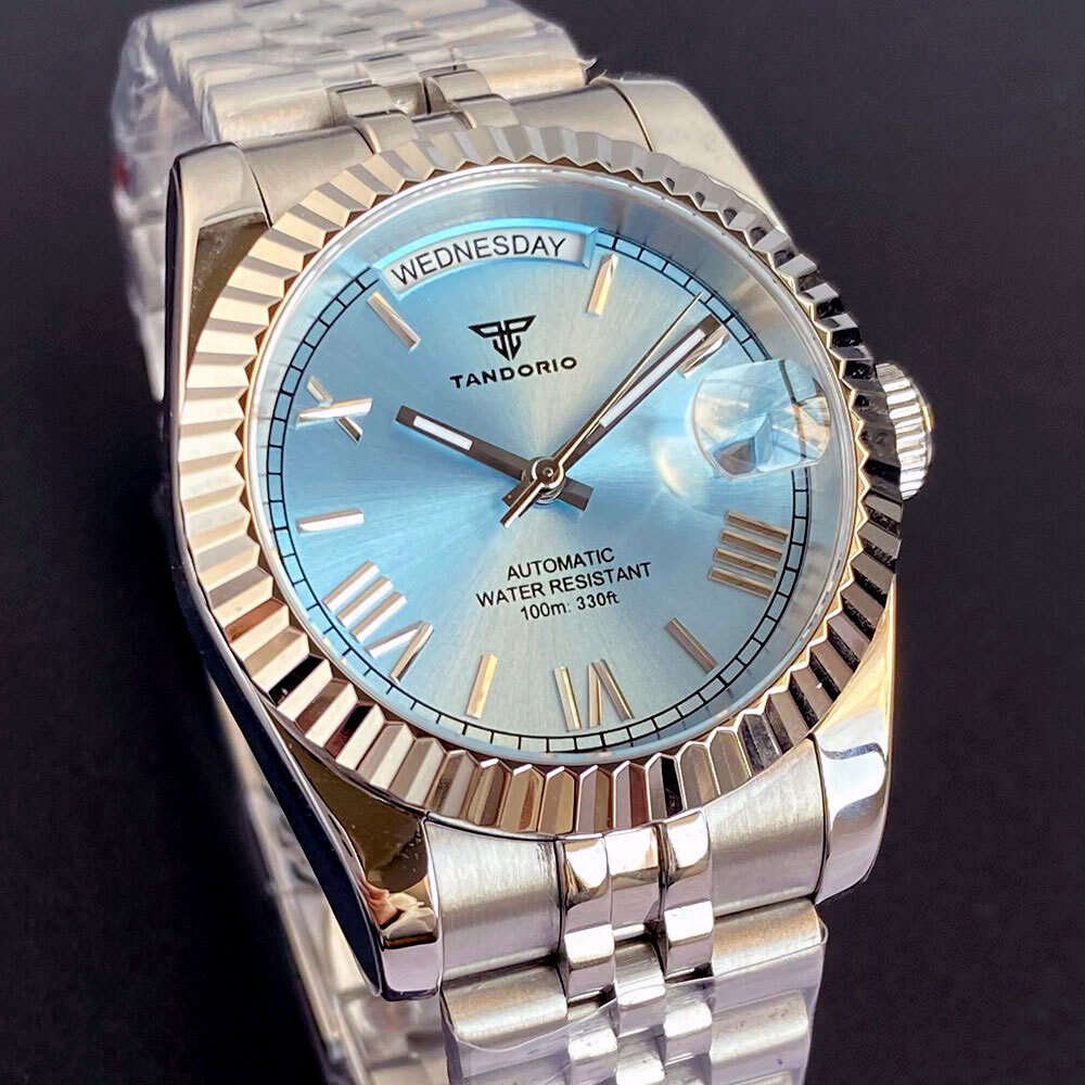 Tandorio 200M Dive 36mm 39mm Date Week Sunburst Dial Roman Number NH35 Men Watch