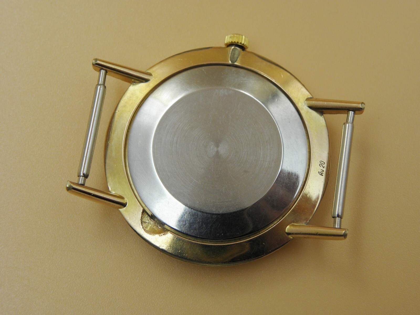 RARE Export mens POLJOT DE LUXE Silver Tone DIAL SOVIET Slim WATCH gilt AU-20