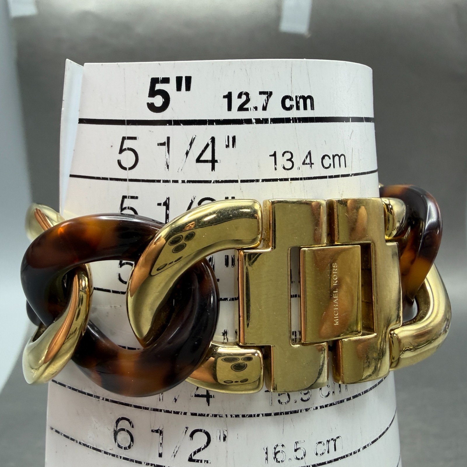 Michael Kors Nini Watch Women 35mm Champagne Dial Gold Tone Tortoise New Batt