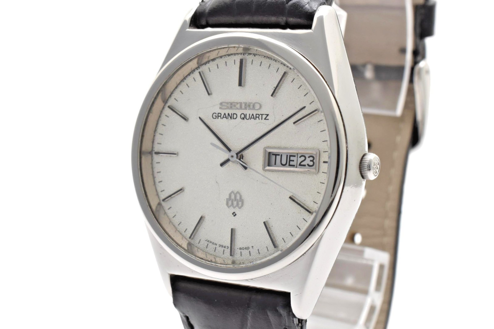 Vintage 1978 SEIKO Grand Quartz 9943-8030 Silver Dial Men’s Watch Kanji Day Date