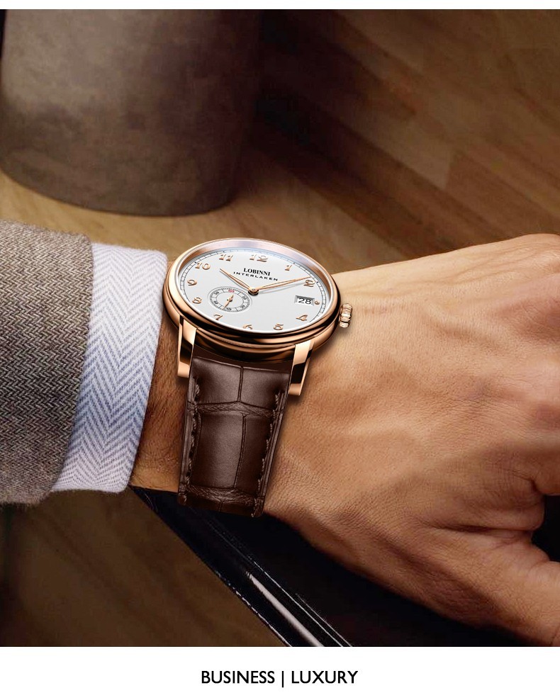 LOBINNI Men Automatic Watch 40mm Mechanical Wristwatch Hangzhou 5000 Micro Rotor