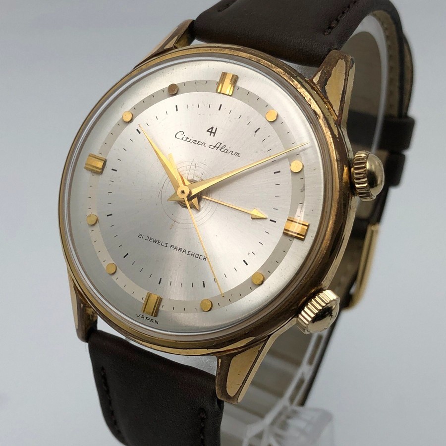 Vintage 1963 Citizen Alarm 4H Four-hand 21Jewels C.G.P. Hand-winding Japan #2613
