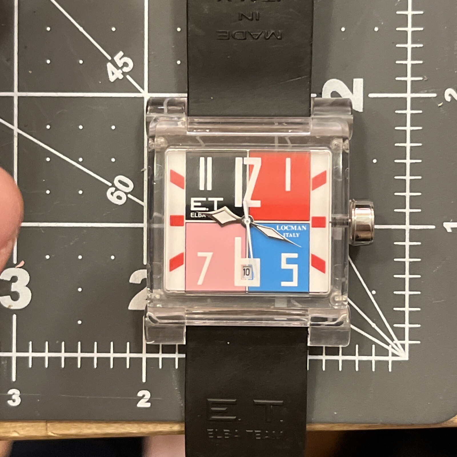 ELBA TEAM ET380 LOCMAN WATCH in Black/White/Red/Blue/Pink Black Band NEW battery