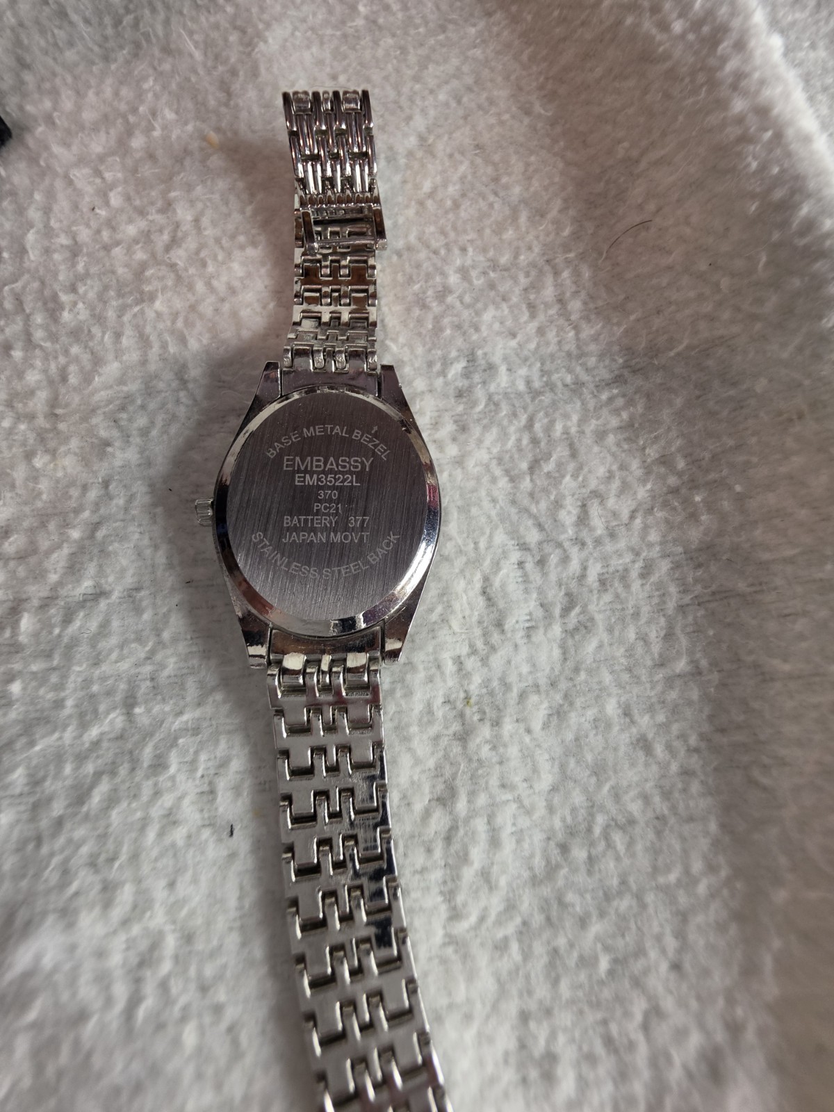 ​Embassy Pink Ribbon Breast Cancer Awareness Women’s Watch Silver Tone EM3522L