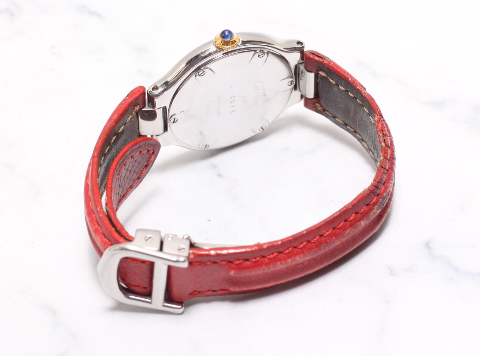 Vintage *EXC+5 w/ Box* Cartier Must de 21 28mm Women’s Quartz Watch From JAPAN