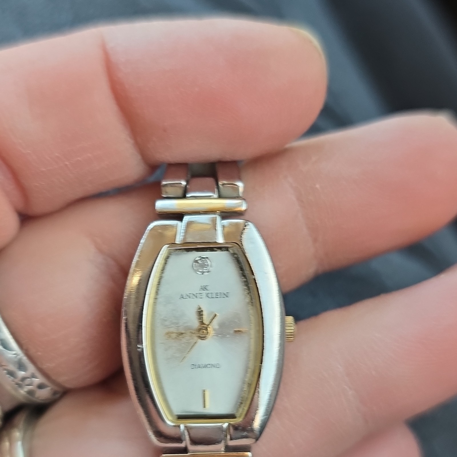 Anne Klein Diamond Women’s Quartz Analog Two-Tone Case Silver Bracelet