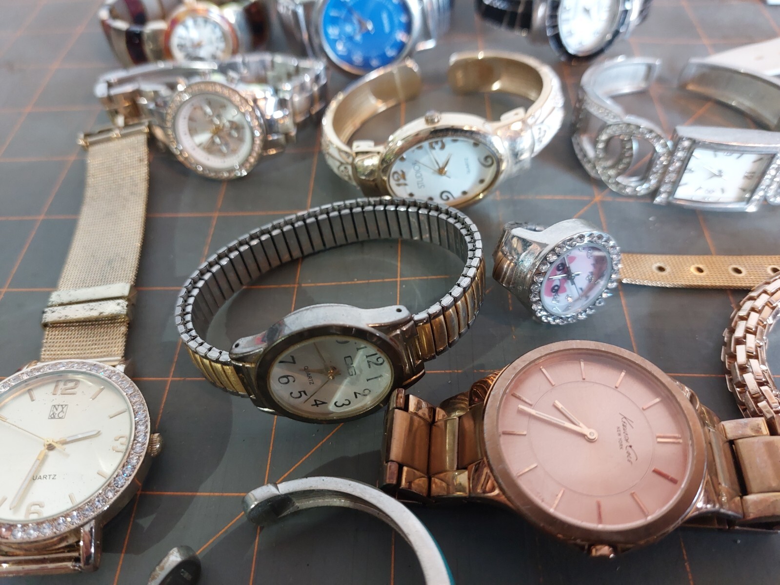 Large Lot of Various Styles Fashion Watches Untested Need Batteries Geneva Anne